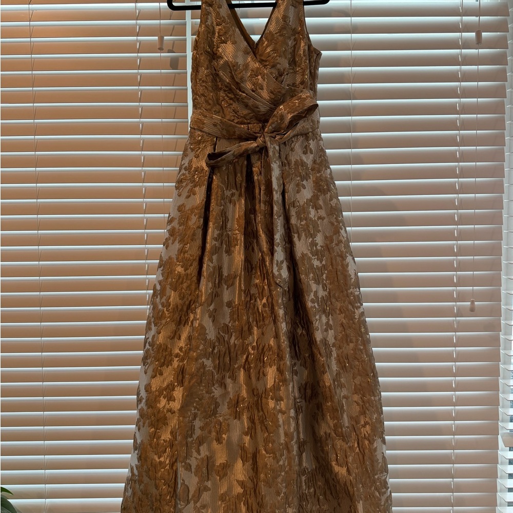 Donna Karan Gold Floral Wedding Dress
